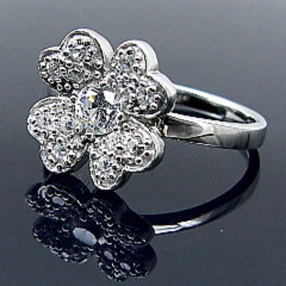 NEW Sterling SILVER Flower Ring - Picture 10 of 11